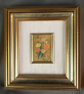 Oro Foglia Cromolitografia Floreale Miniatura 23 KT. FOGLIA ORO Sfondo C037 - Foto 1 di 3