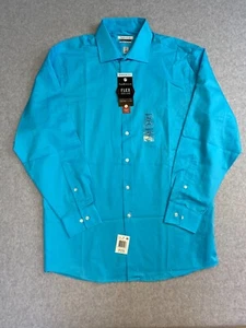 Van Heusen Shirt Mens 32/33 Blue Flex Collar Casual Workwear Party - Picture 1 of 13
