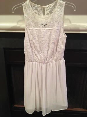 Lily Rose Girls Size M White Lace And Sheer dress Sleeveless 100% Polyester EUC - Image 1 of 4