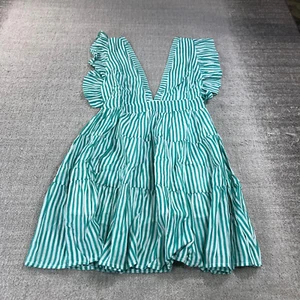 Oliphant Dress Womens Medium 1210 V Cross Back Mini Flutter Lined V Neck Playa - Picture 1 of 10