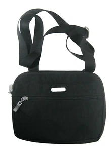 Baggallini Women's Black Double Zip Cross Body Bag RFID NWT - Imagen 1 de 8