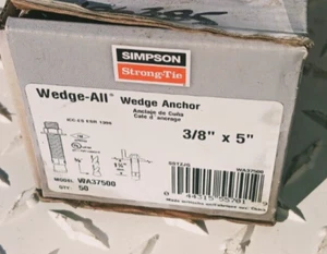Simpson StrongTie, WA37500 3/8" x 5" Keilanker Stahl, PK/50 - Bild 1 von 1