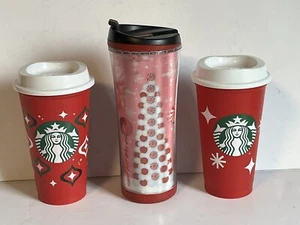 Starbucks Holiday Lot 2022 2013 Red Cup Day 2007 Plastic Tumbler Reusable 25 Yrs - Picture 1 of 18