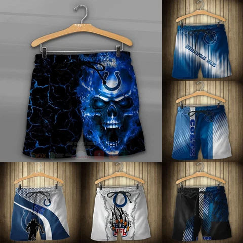 Indianapolis Colts Men's Quick Dry Beach Shorts Summer Surf Board Swim Trunks Cover