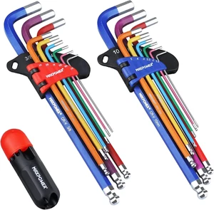 18-Piece Hex Key Allen Set, Hex Key Set SAE & Metric Extra Long Arm Ball End Se - Picture 1 of 12