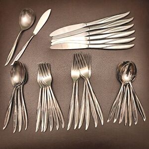Vintage GORHAM Stainless WAIKIKI Lot of 30 pcs flatware Forks, Spoons, Knives