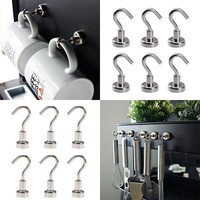 6Pcs Magnetic Hook Hooks Heavy Duty Hanger Hanging Pothook For Refrigerator New