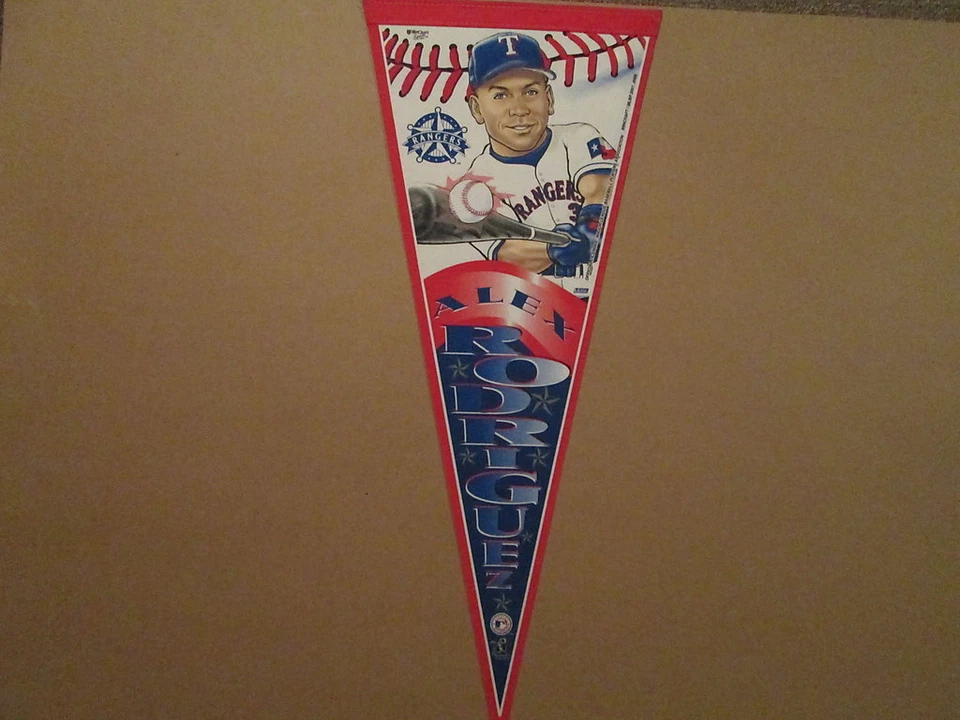 Banderín fotográfico de Alex Rodríguez MLB Texas Rangers vintage circa 2001 Foto 1 de 1