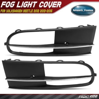 Bisel de embellecimiento de luz antiniebla delantera 2 piezas para Volkswagen Beetle 2012 2013 2014 2015 2016 Foto 1 de 4