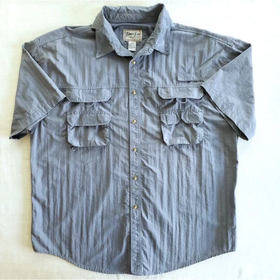 Bimini Bay Fishing Shirt Mens 2XL Blue Vented Utility Outdoor Camp Hiking Boat  - Image 1 of 4