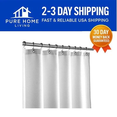 Eco-Friendly Water-Repellent Shower Curtain - 230 GSM Waffle Weave, 60x72 Inches - Image 1 of 4