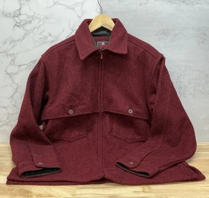 Johnson Woolen Mills Jac-Shirt Full Zip Deep Red - Size L / XL - USA, Vermont - Picture 1 of 16