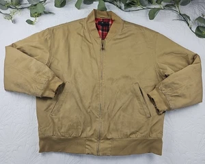 Giacca Bomber Doppio RL Ralph Lauren Marrone Tela Foderata Taglia XL - Foto 1 di 20