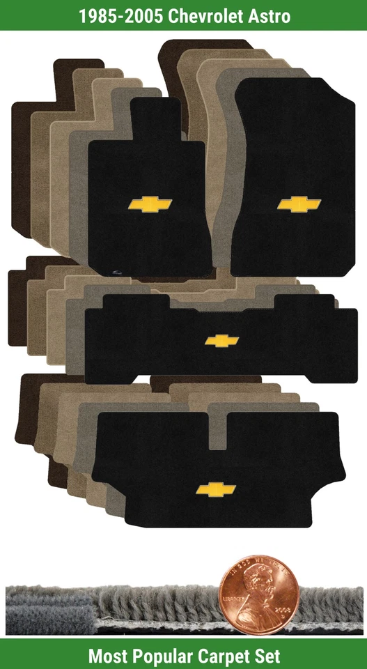 Juego de alfombrillas Ultimat personalizadas para Chevrolet Astro '85-05 con logotipo (4 piezas) #8CG Foto 1 de 4