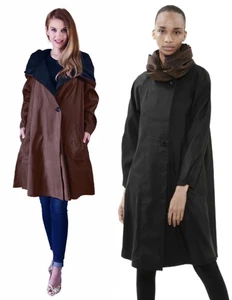 NWT MYCR PAC sz S Donatella Bronze Packable Travel Raincoat Reverses to Black - Picture 1 of 5