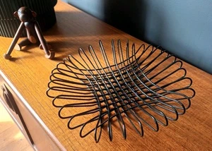 Vintage Mid Century Black Wire Fruit Bowl - Picture 1 of 9