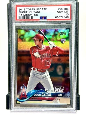 2018 Topps Update Shohei Ohtani RC RAINBOW FOIL Rookie Debut #US285 PSA 10 Rare - Image 1 of 2