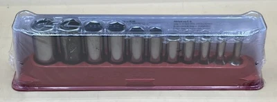 SNAP-ON 211SFSY 11PC 3/8" DRIVE SAE 6 POINT DEEP CHROME SOCKET SET (MVP033876) - Image 1 of 3
