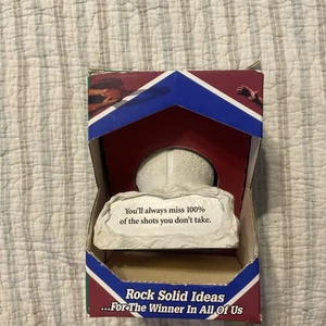 Vintage Granit Tennisball Schreibtisch Dekor Briefbeschwerer mit Motivation Botschaft - Bild 1 von 5