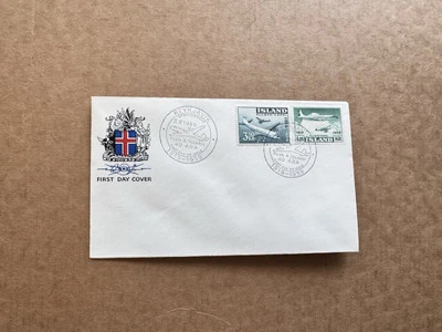 Iceland 1959 FDC (22) Iceland Air Transportation 40th Anniv #C30-31 +Cachet - Image 1 of 2