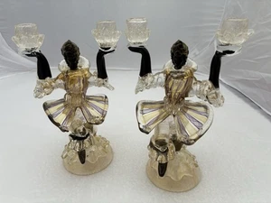 Pair of Venetian Murano blackamoor figurine candleholders Cost £K1. Now £525 ono - Picture 1 of 19