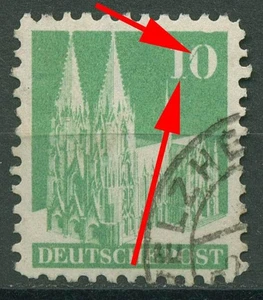 Bizone 1948 Bauten weite Zähnung mit Plattenfehler 80 I WB PF ? gestempelt - Bild 1 von 1