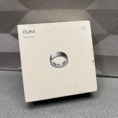 Oura Ring 4 Smart Ring Size 11 Activity Tracker Silver - Image 1 of 4