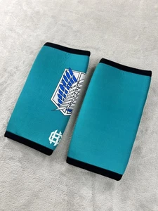 Attack on Titan Survey Corps Elbow Sleeves Pair Medium Teal Compression AOT Gym - Picture 1 of 9