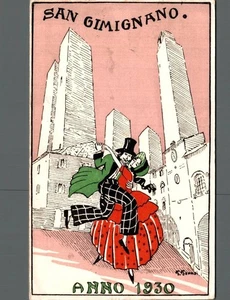 Siena S. Gimignano Grandi Corsi Mascherati 1930 F. piccolo spedita - Foto 1 di 2