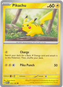 Pikachu 025/165 Escarlata y Violeta 151 Pokemon Juego de Cartas Coleccionables Común - Imagen 1 de 1
