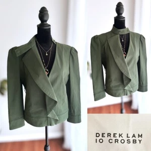 Derek Lam 10 Crosby Ruffle Twill Jacket Coat Blazer size 4 - Picture 1 of 16