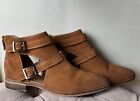 Women’s Chinese Laundry Booties, Size 6, Leather Upper, Peekaboo Sides, Brown