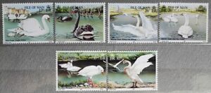 ISLE of MAN ANIMAL BIRD SWANS full set (6) 1991 #482-7 Mi 478-83