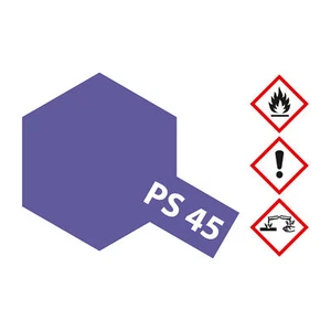 (165,60€/1l) Tamiya PS-45 Violeta Translúcido Polic. Pintura en spray Lexan 3000 100 ml - Imagen 1 de 2