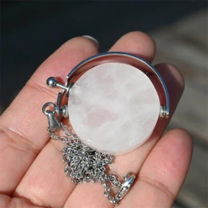 1.4" Rose quartz perfume bottle Natural reiki crystal pendant reiki gift 1pc - Picture 1 of 10