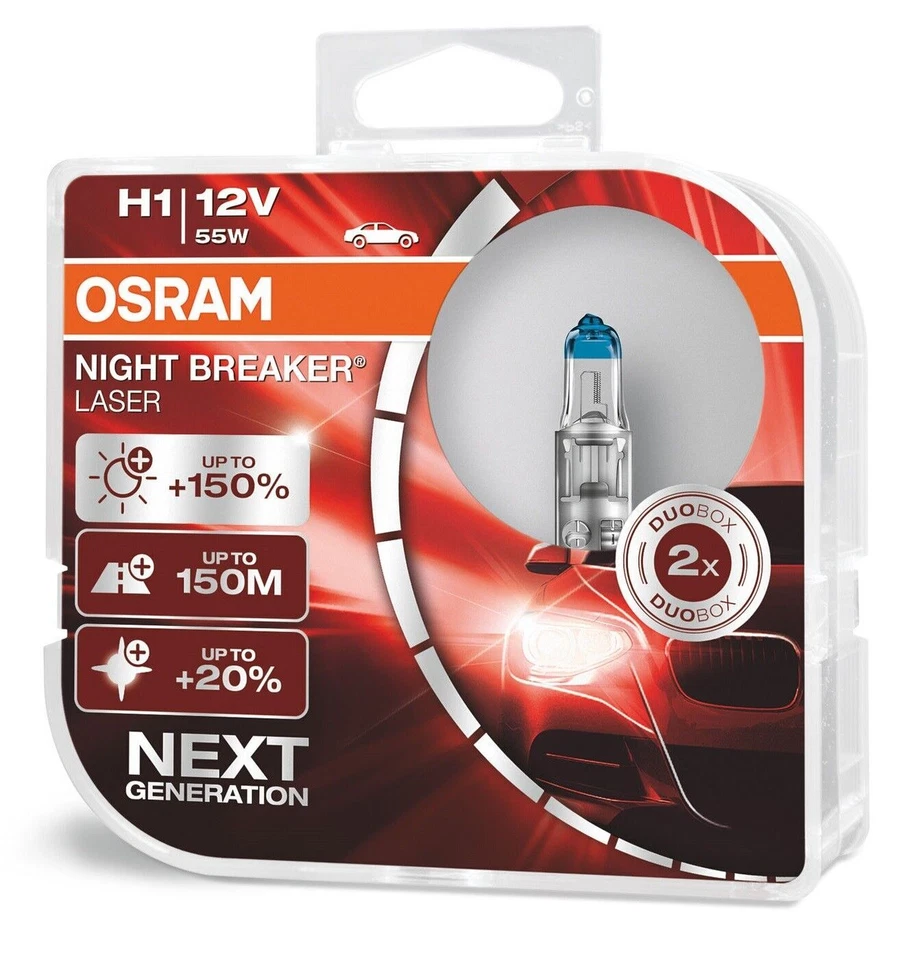OSRAM NIGHT BREAKER LASER H1 12V 55W Scheinwerferlampe - 2 Stück (64150NL-HCB)