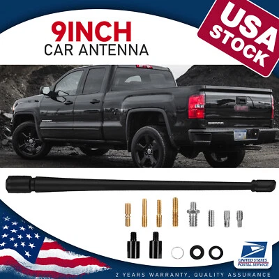 9" Premium Black Rubber AM/FM Antenna Mast Fit for: 1988-1999 Chevrolet C1500 - Image 1 of 4