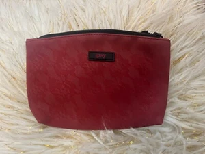 Ipsy Glam Bag Burgundy Red Rose Lace Black Makeup Cosmetic Bat Zipper Pull 7x5" - Picture 1 of 8