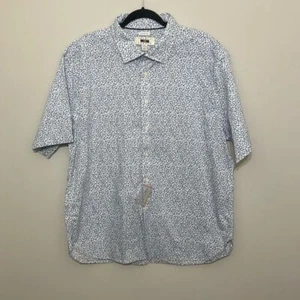 NUEVO CON ETIQUETAS Joseph Abboud Para Hombres Azul Algodón Calce Moderno Manga Corta Camisa Abotonada XXL - Imagen 1 de 7