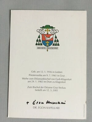 Dr.EGON KAPELLARI Diözesanbischof Graz-Seckau signed DRUCK-Autogrammkarte 10x15  - Bild 1 von 2