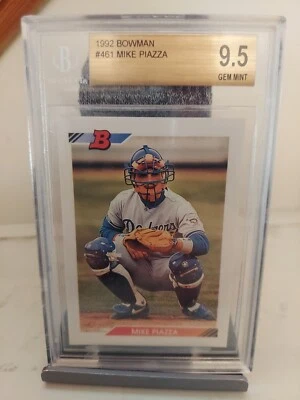 Bowman BB #461 1992 Mike Piazza Dodgers Salón de la fama RC BGS 9,5 gema como nueva (2) ¡¡Disponible!!! Foto 1 de 4