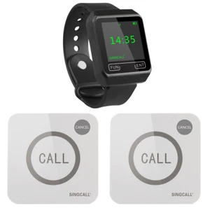 SINGCALL Wireless  Calling System for Restaurant 1 Watch, 2 Touchable Pagers - Picture 1 of 12