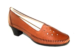 SAS SLIP ON HEEL COMFORT  SONYO ALFA BROWN MADE IN USA WOMEN'S - Picture 1 of 8