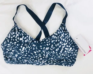 Rockwear Blue Gym Crop Top Cross Back Bra Size 16 Gym Activewear - Picture 1 of 8