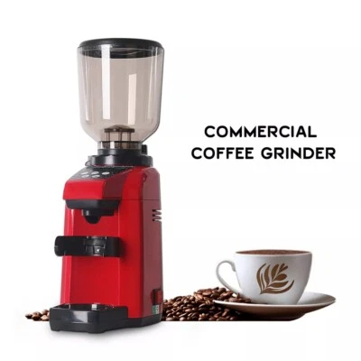 Commercial Espresso Coffee Grinder Burr Mill Machine Red 500g Burr Grinder - Image 1 of 4