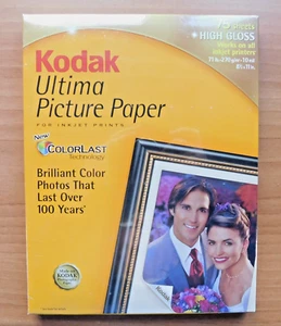 Kodak Ultima Picture Paper 75 Sheets High Gloss Inkjet Printer 8.5" x 11" Sealed - Bild 1 von 2