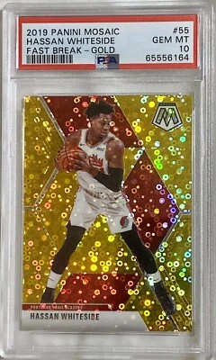 2019 Panini Mosaic #55 Hassan Whiteside Fast Break Gold #9/10 PSA 10 Gem Mint - Image 1 of 4