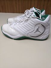 Nike Air Jordan Leather B'2rue Basketball Shoe 11 White-Silver-Green/312523 2005