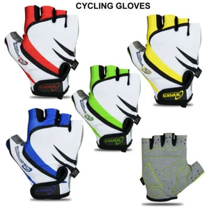 Cycling Gloves Men Bike Half Finger Gel Padded Fingerless Gloves (High Quality) - Picture 1 of 6