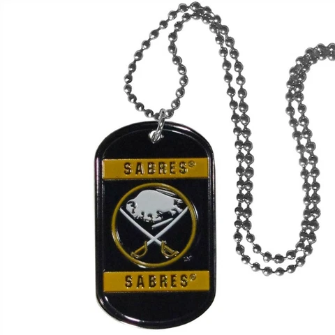 Buffalo Sabres Dog Tag Necklace NHL Fan Neck Ball Chain Hockey Sports Fan Team Cover